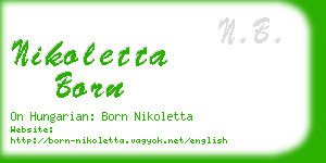 nikoletta born business card